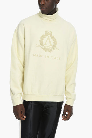 PREMIUM LABEL Turtleneck Sweatshirt with Ton-sur-ton Logo