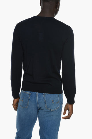 Maglia in Misto Lana con Logo Ricamato