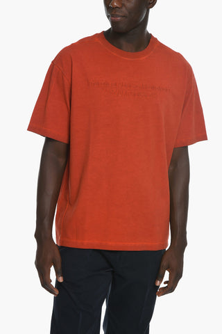SAMUEL ROSS Crew-neck T-shirt with Tone on Tone Writing