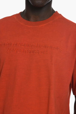 SAMUEL ROSS Crew-neck T-shirt with Tone on Tone Writing