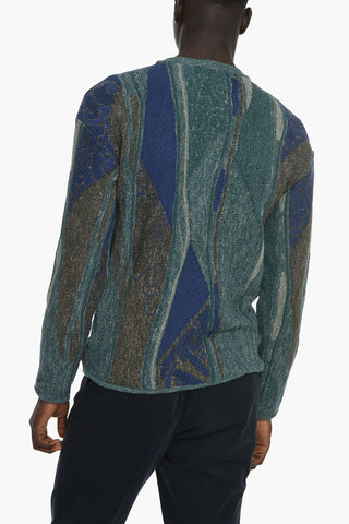 EMPORIO Maglia Girocollo in Cotone e Lana Jacquard