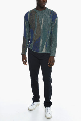 EMPORIO Maglia Girocollo in Cotone e Lana Jacquard