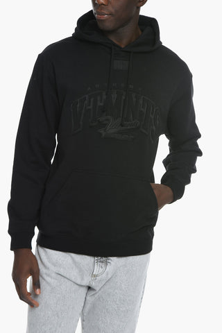 VTMNTS College Hoodie Sweatshirt with Ton-sur-ton Embroidery