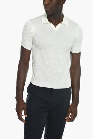 Polo in Misto Seta Jacquard