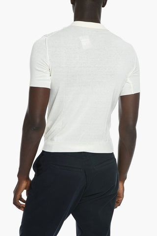 Polo in Misto Seta Jacquard
