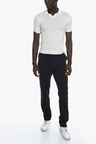 Polo in Misto Seta Jacquard