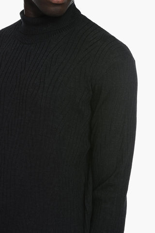 Turtleneck Aran Virgin Wool Sweater