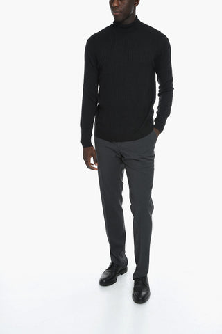 Turtleneck Aran Virgin Wool Sweater
