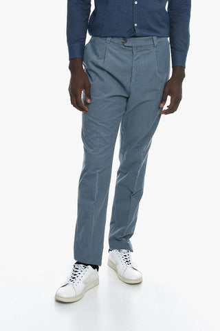 Pantaloni in Corduroy a Una Pince