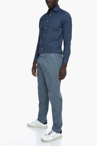 Pantaloni in Corduroy a Una Pince