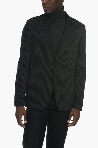 Lined Pinstriped Single Breasted Blazer