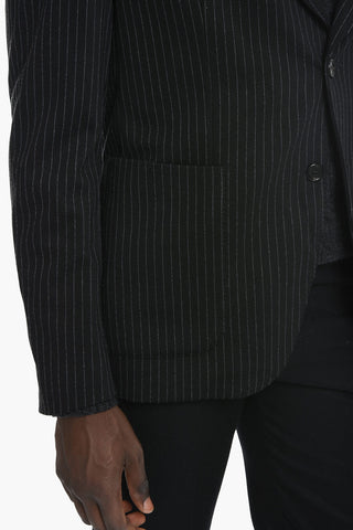 Lined Pinstriped Single Breasted Blazer