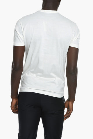 CC COLLECTION Crew Neck Embroidered Logo Cotton T-Shirt