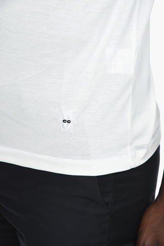 CC COLLECTION Crew Neck Embroidered Logo Cotton T-Shirt
