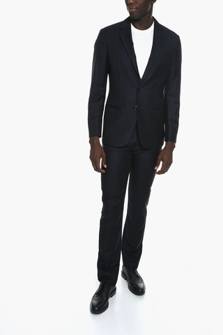 Virgin Wool Suit with Welt Pockets