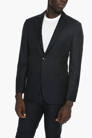 Virgin Wool Suit with Welt Pockets