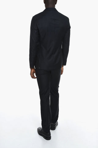 Virgin Wool Suit with Welt Pockets