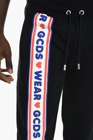 Cuffed Cotton Sweatpants with Contrasting Band