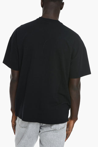 Crew Neck Stretch Cotton T-Shirt with Front Printed