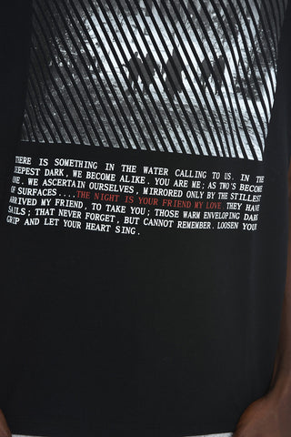 Crew Neck Stretch Cotton T-Shirt with Front Printed