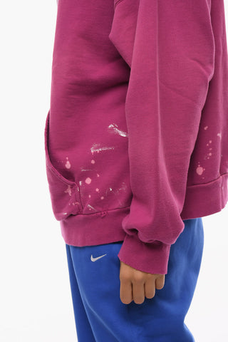 Felpa Hoodie Effetto Vissuto con Stampa