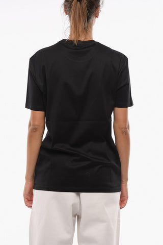 Oversize Crew Neck T-Shirt with Rhinestone Heart