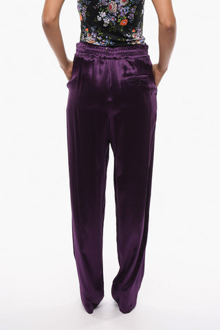 Viscose-satin Pants with Waist Drawstring