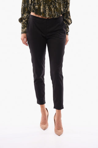 Solid Color Cigarette Pants with 4 Pockets