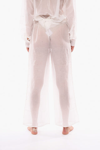 Chiffon Cover-up Pants with Crystals