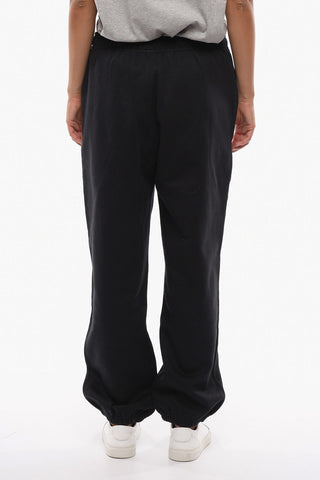 Joggers in Cotone Felpato a Tinta Unita
