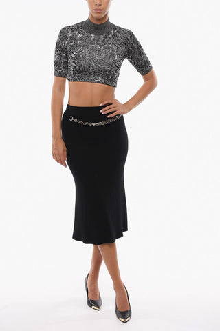 Animal Patterned Lurex Crop Top
