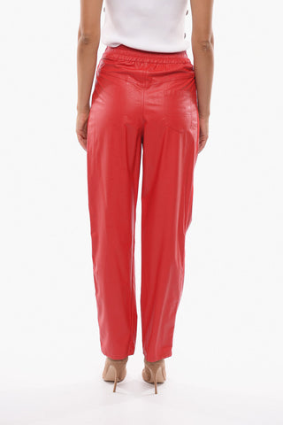 3-Pleat Faux Leather Pants