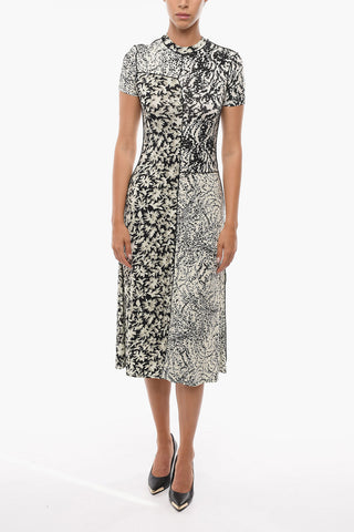 Floral Patterned Stretch Fabric Tee Dress