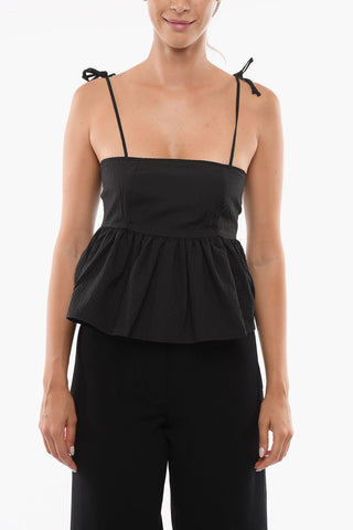 Camisole EVE in Tessuto Seersucker con Volant