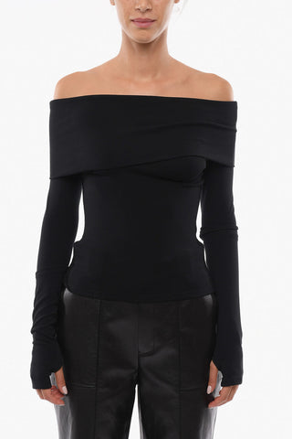 Stretchy Modal Off-shoulder Top