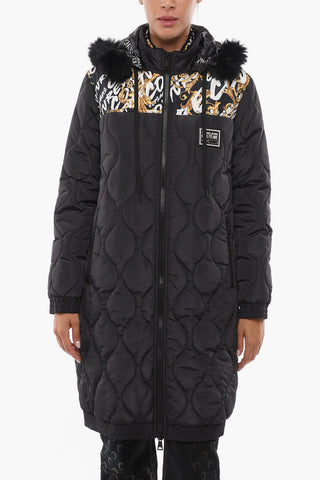 JEANS COUTURE Double-layered Quilted Jacket with Monogram Print