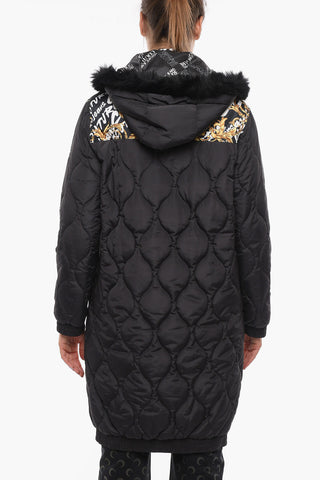 JEANS COUTURE Double-layered Quilted Jacket with Monogram Print