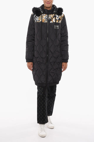 JEANS COUTURE Double-layered Quilted Jacket with Monogram Print