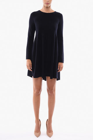 Cashmere-blend Flared Dress with Long Sleeves