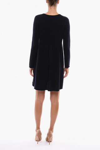 Cashmere-blend Flared Dress with Long Sleeves