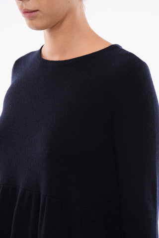 Cashmere-blend Flared Dress with Long Sleeves