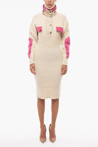 Abito Midi DAPHNE in Maglia con Dettagli in Nylon