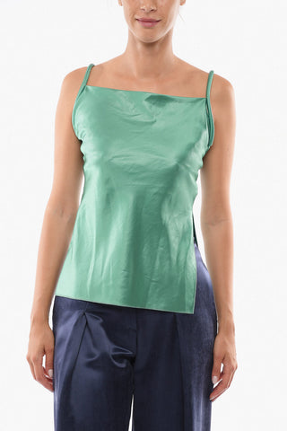 Satin NEZA Top with PuffyTubular Straps
