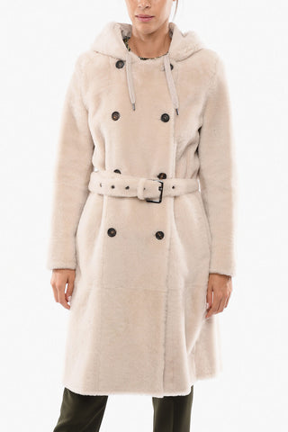 Double-breasted Mink Fur Coat with Hood