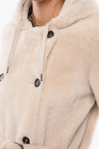Double-breasted Mink Fur Coat with Hood