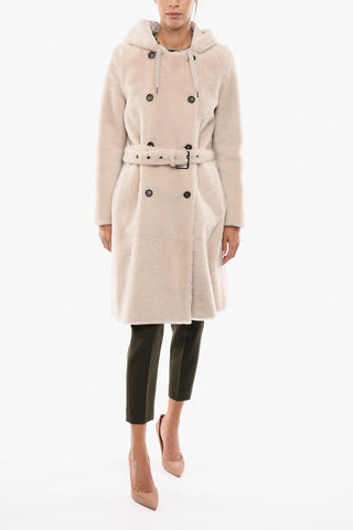 Double-breasted Mink Fur Coat with Hood