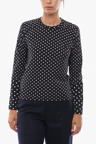 Elasticated T-shirt with Polka Dot Pattern