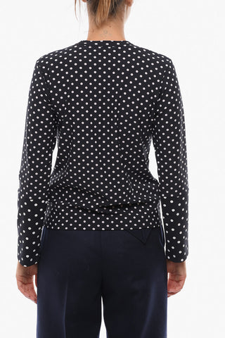 Elasticated T-shirt with Polka Dot Pattern