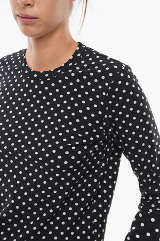 Elasticated T-shirt with Polka Dot Pattern
