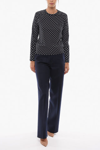 Elasticated T-shirt with Polka Dot Pattern